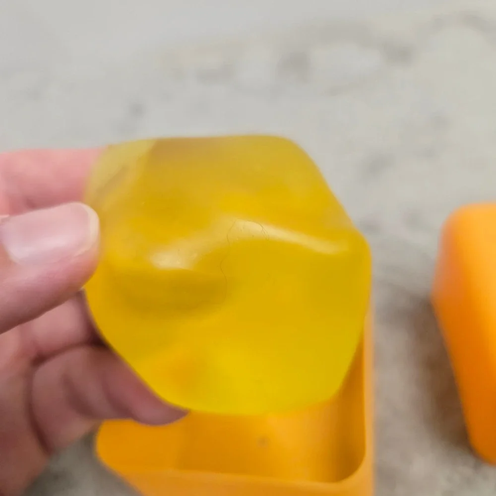 Bullsitoy NeeDoh Nice Cube Yellow Squishy Fidget Toy with Orange Case